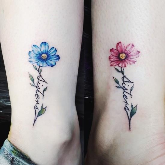 170 luova sisar tatuointi ideoita ja inspiraatiota sisar kukat sininen vaaleanpunainen