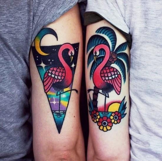 170 luovaa sisaruksen tatuointiideaa ja inspiraatiota sisar sun moon flamingo