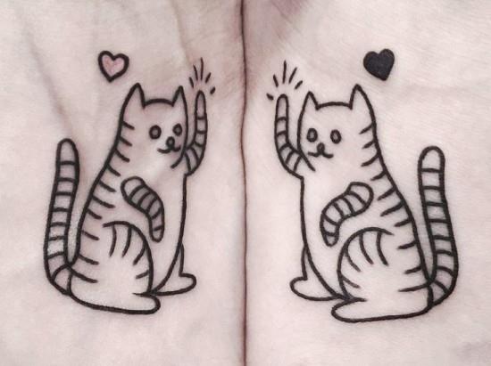 170 luovaa sisaruksen tatuointi -ideaa ja inspiraatiota söpöille kissoille