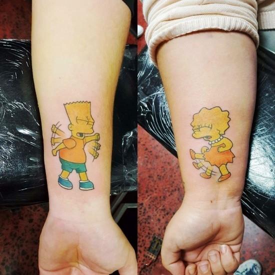 170 luova sisar tatuointi ideoita ja inspiraatiota Simpsons veli sisko