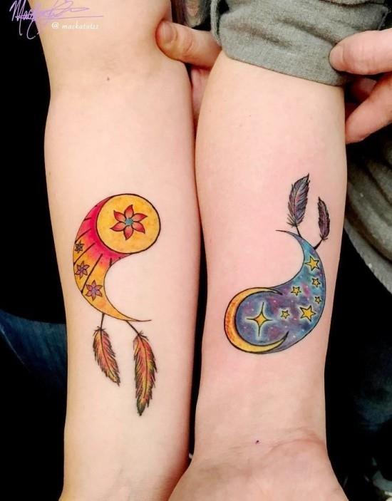 170 luovaa sisaruksen tatuointiideaa ja inspiraatiota unen sieppaaja yin ja yang somme moon