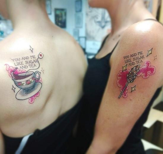 170 luovaa sisaruksen tatuointi -ideaa ja inspiraatiota, kuten sokeri- ja teesisko