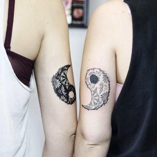 170 luovaa sisaruksen tatuointiideaa ja inspiraatiota yin ja yang abstrakti geometrinen mandala