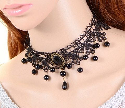 Mode DIY Black Pearl Choker halskæde