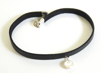 Læder Pearl Choker