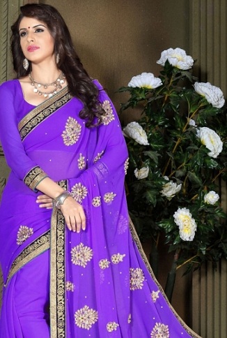 Violet Saree Arany Zarival