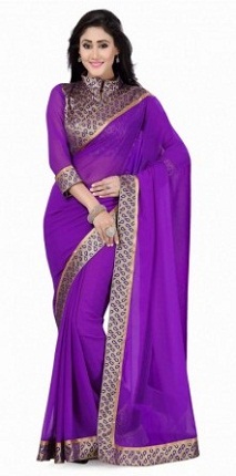Violet Saree fekete csipkével