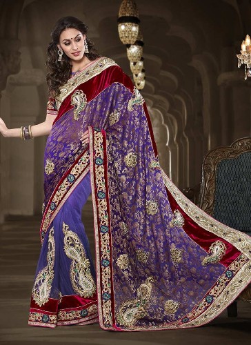A vörös és lila színű Saree Design