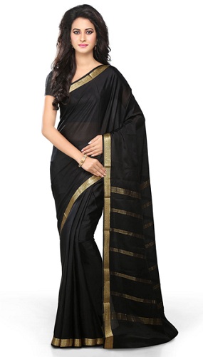 Fekete Mysore Silk Saree