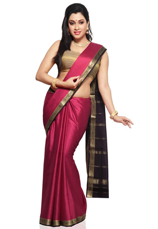 Tiszta Mysore Silk Pink Saree