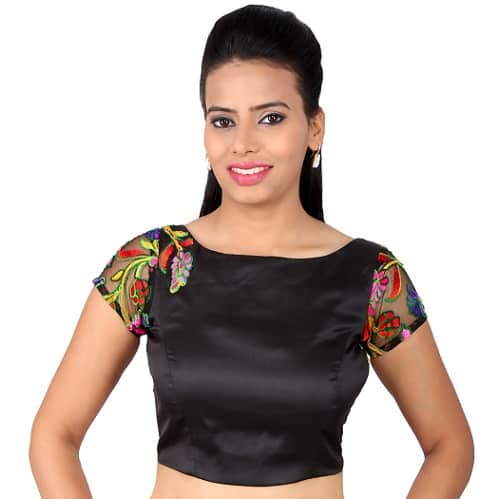 Bengali silke almindelig sort bluse