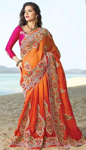 A menyasszonyi narancs Saree #2