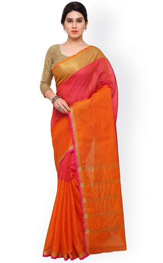 Narancssárga pamut Saree