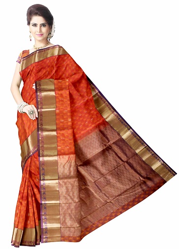 Orange Kanjeevaram Saree