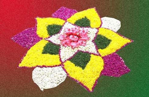 Cirkulær blomst Rangoli Design