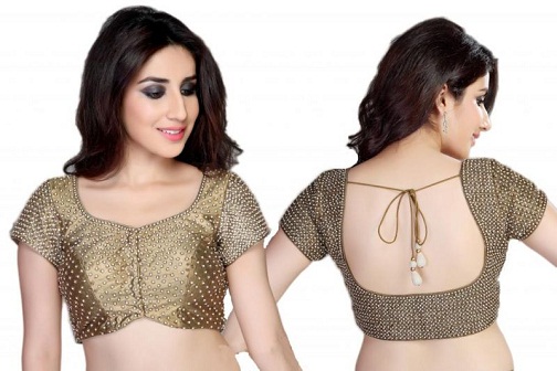 Kobber Shimmer Golden Blouse Design