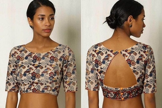 Kunstnerisk Kalamkari -trykbluse