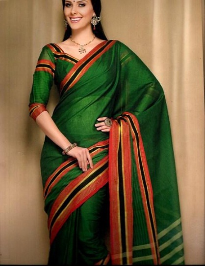 Mørkegrøn Bangalore Saree