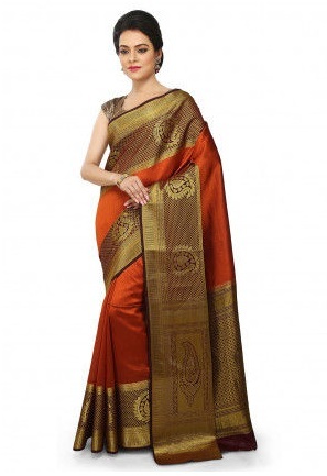 Bengaluru Håndvævet Silke Saree