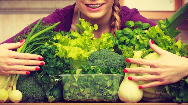 Grønne grøntsager med et højt fiberindhold