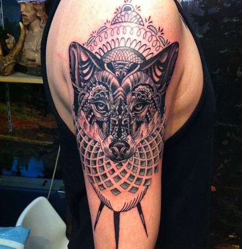 indian-pattern-farkas-tetoválás-design