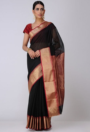 Fekete Chanderi Saree