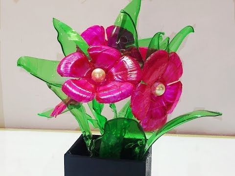 Plastflaske håndværk blomster