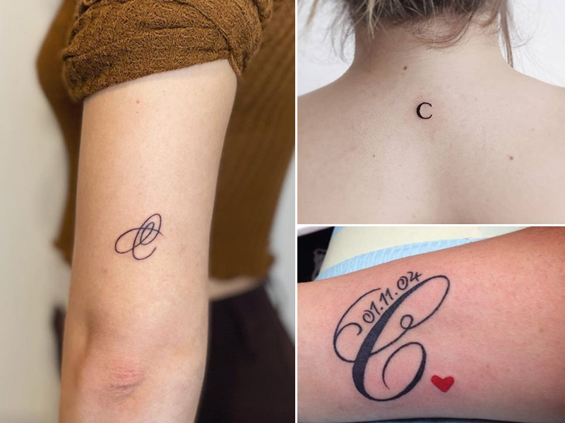 C Letter Tattoo Designs