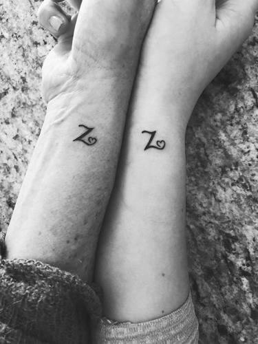 Z Letter Couple Tattoo