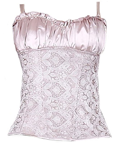 Satin korset blonde top