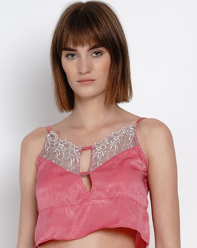 Blomstret satin tanktop