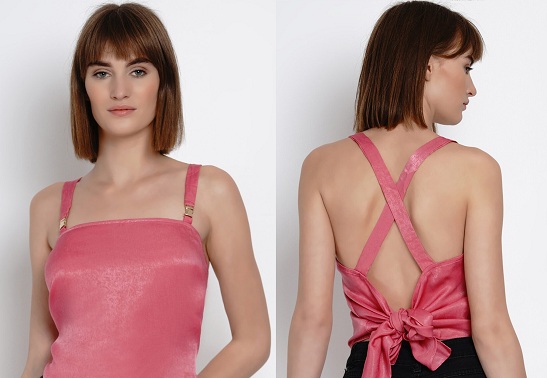 Satin Backless Party Top