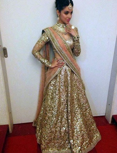 Golden Half Saree