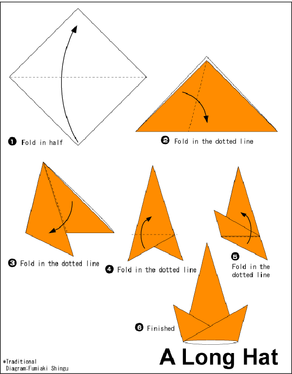 Origami kalapos kézművesség