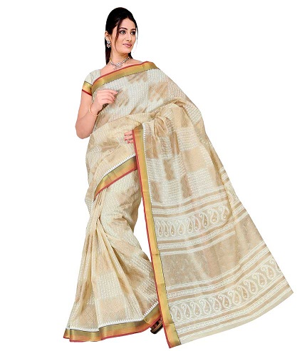 The Beige Gadwal Cotton Saree