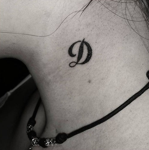 Fed D Letter Tattoo -billeder