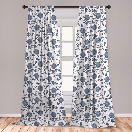 Floral soveværelse gardin designs