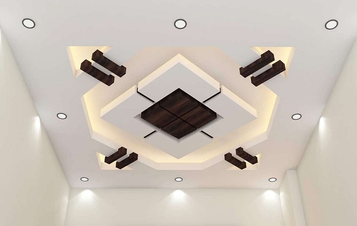 Poploftdesign til firkantet hall