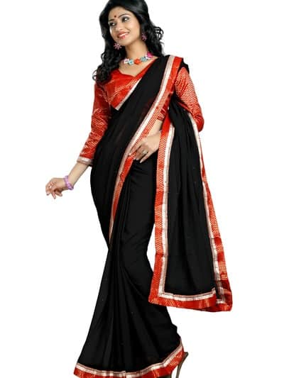 Solid Black Sarees Design