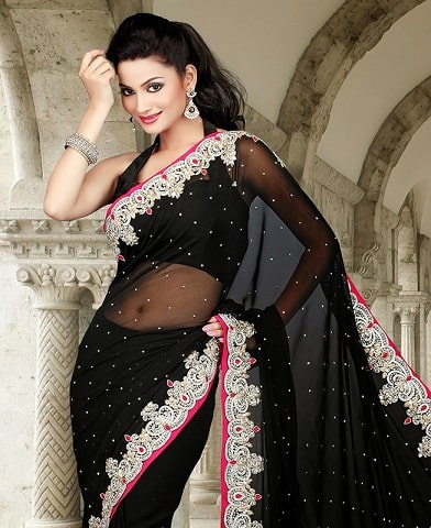 Majestæt Black Saree