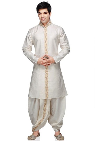 Zari Border Dhoti Kurta Suit