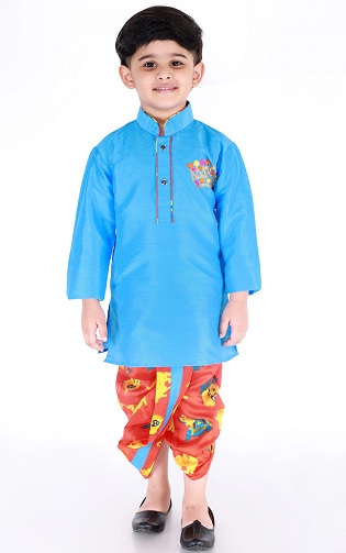 Sima Kurta nyomtatott Dhotival