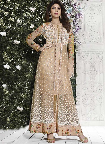 Pakistanske Net Salwar Kameez Design