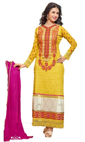 Pakistanske Kameez med Parallel Salwar