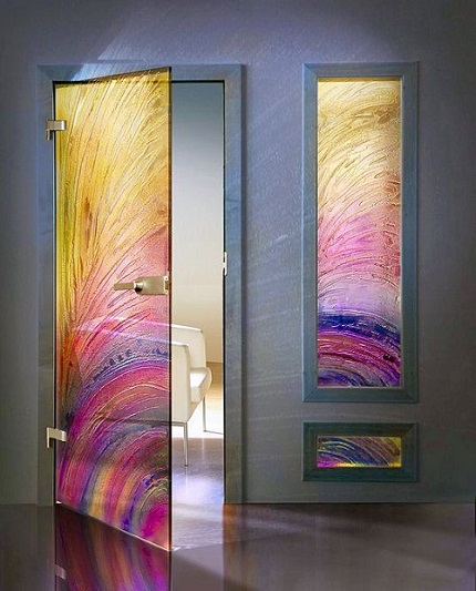 Farve glasdørdesign