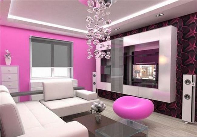 Levende lyserøde hall -farve designs