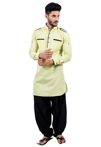 Midterlårlængde Pathani Kurta Pyjama