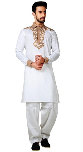 Hímzés Pathani Kurta Pizsama