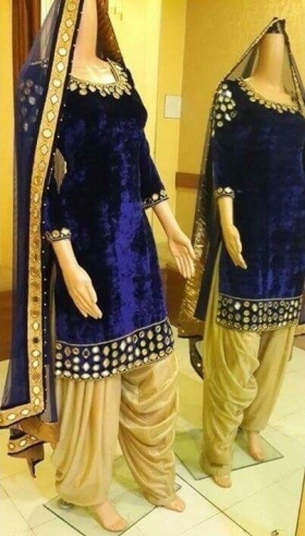 Velvet Mirror Work Salwar Suit