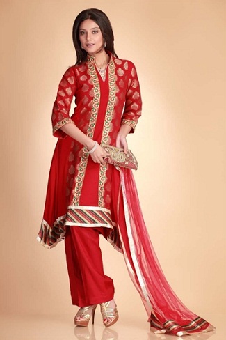 Rød brude Salwar Kameez